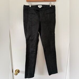 HELMUT LANG 100% Lamb Leather Patina Stretch Pants Black Size 4